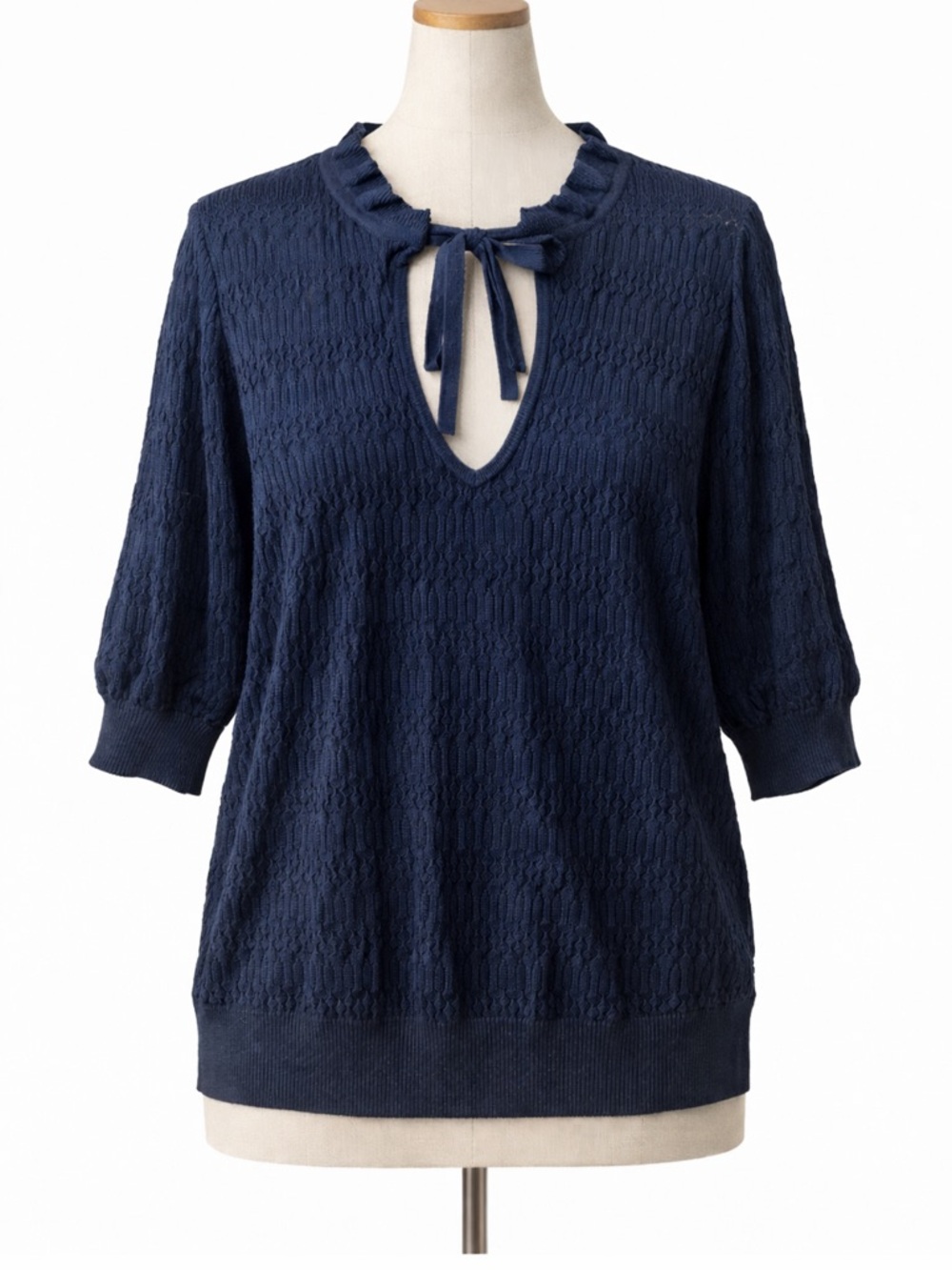 LOFT Navy Textured Women's Sweater - Picture 2 of 4